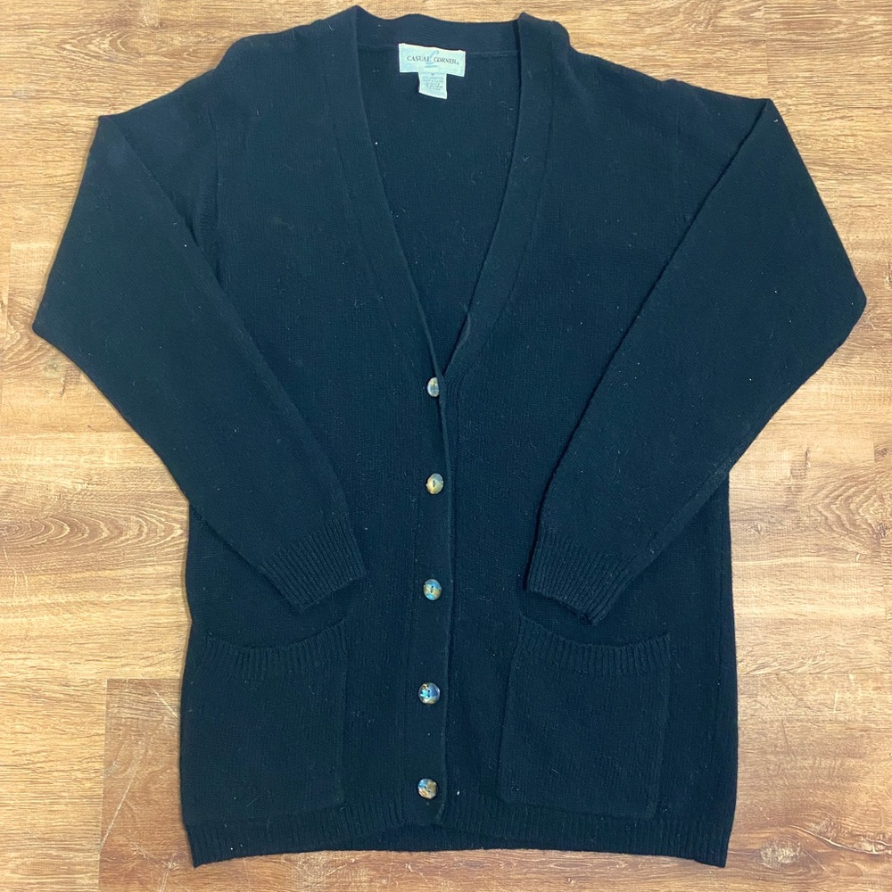 Vintage Black Women's Cardigan Sweater
